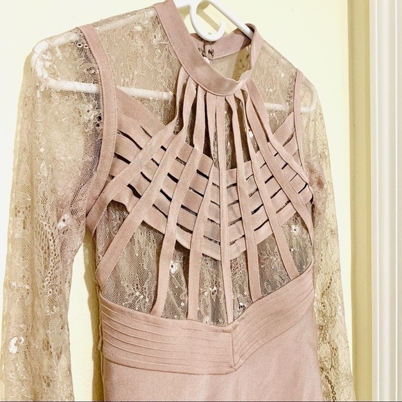 WOW COUTURE olive bandage lace dress size S women - Picture 5 of 10